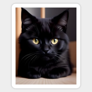 Black Cat - Modern Digital Art Sticker